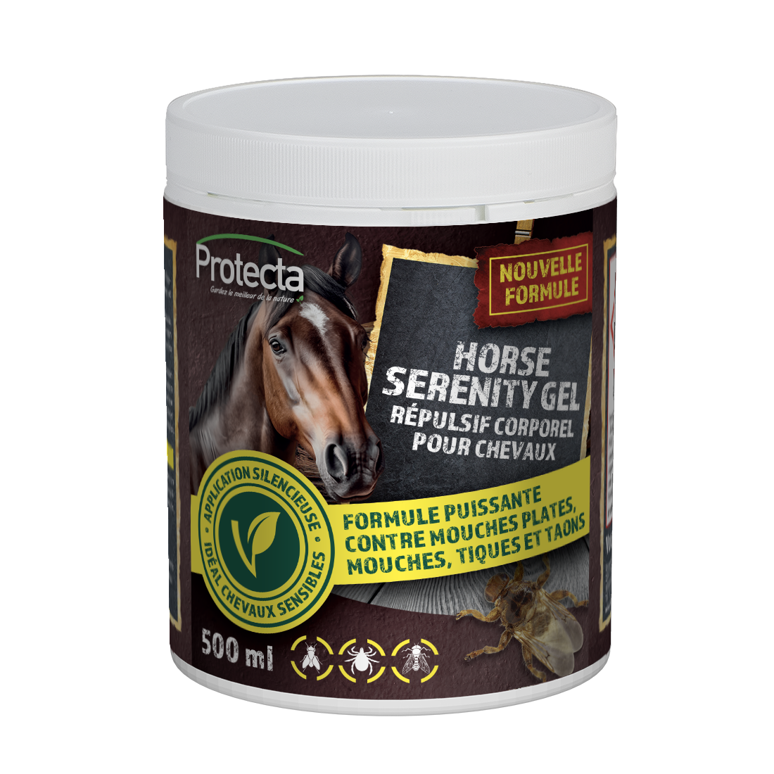 Répulsif gel anti-insectes pour cheval, Horse serenity - Pot de 500 ml
